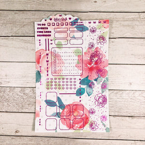 Foiled Summer Peonies Hobonichi Weeks Ultimate Sticker Set